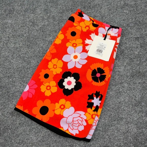 NEW Victoria Beckham for Target Skirt Orange Floral Lined Back Zip - Picture 9 of 9